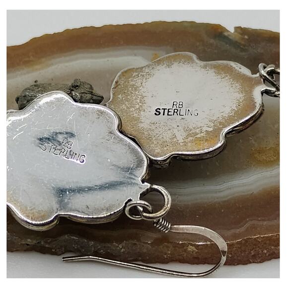 Native American Richard Begay Vintage Turquoise and Sterling Silver Earrings - Picture 2 of 5